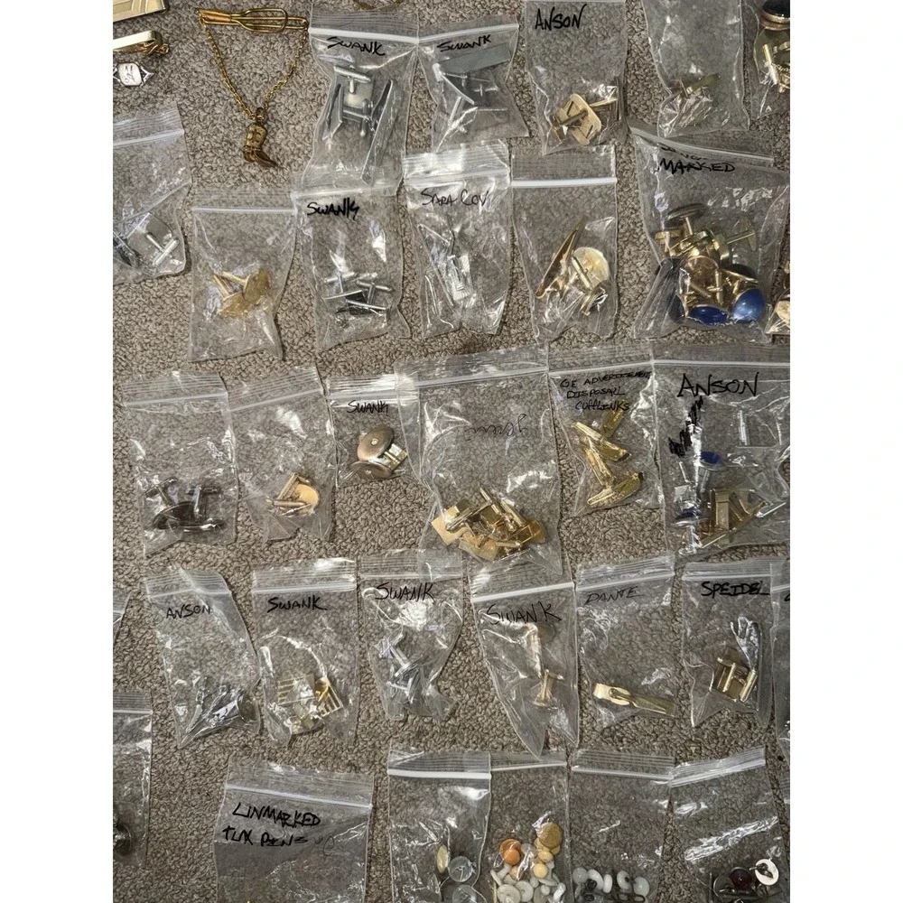 Vintage Cufflinks Tie Tacks Tie Bars Huge Lot 500+pcs Swank Sara Cov Anson Hicko